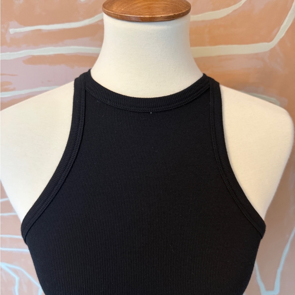 NWT Agolde Rainne Black High Neck Racerback Bodysuit - Picture 2 of 6